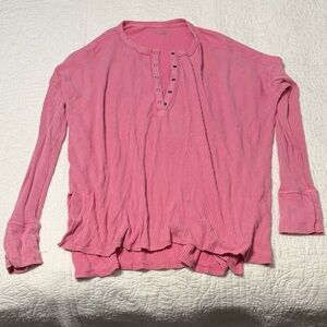 Pink Button-Up Women's Top